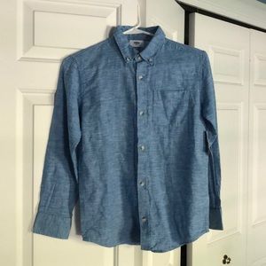 Old Navy Linen Boys Large 10/12 button down NWT